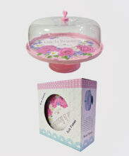 ظرف کیک پلاستیکی پایه دار 30 سانت