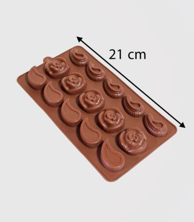 قالب سیلیکونی شکلات ترمه و گل بزرگ