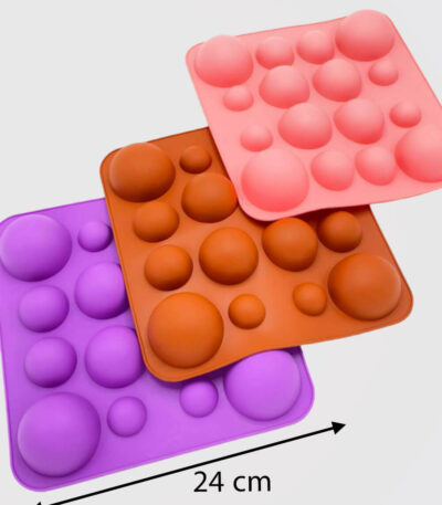 قالب سیلیکونی 16 خانه نیم کره میکس 3 سایز