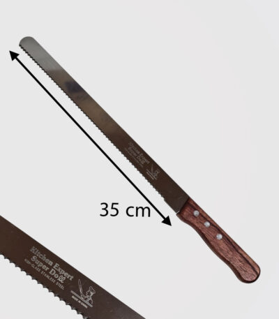 چاقو 35 سانت دسته چوبی دندانه درشت