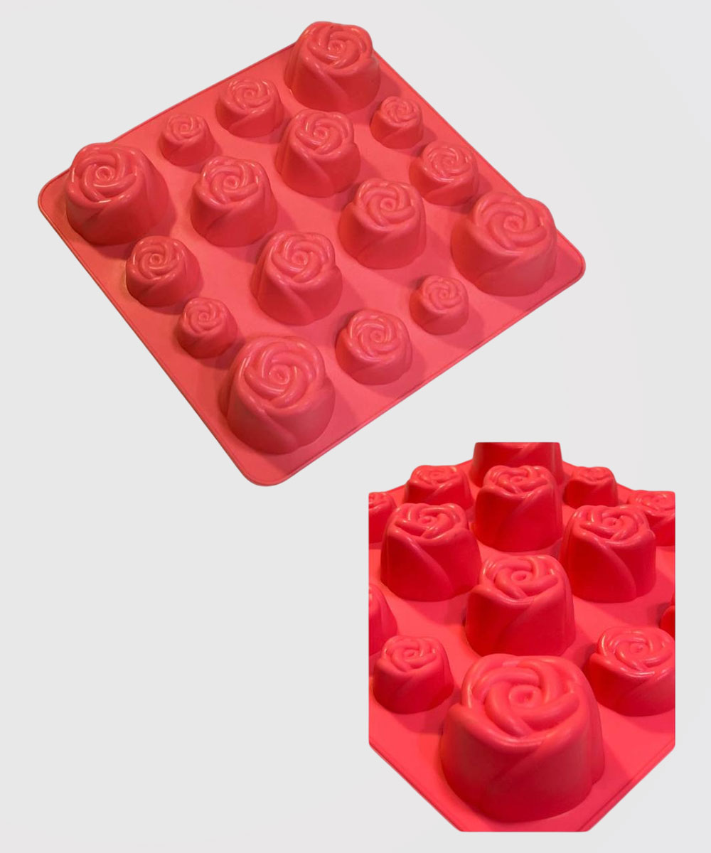 قالب سیلیکونی رز 16 خانه میکس قالب سیلیکونی رز 16 خانه میکس